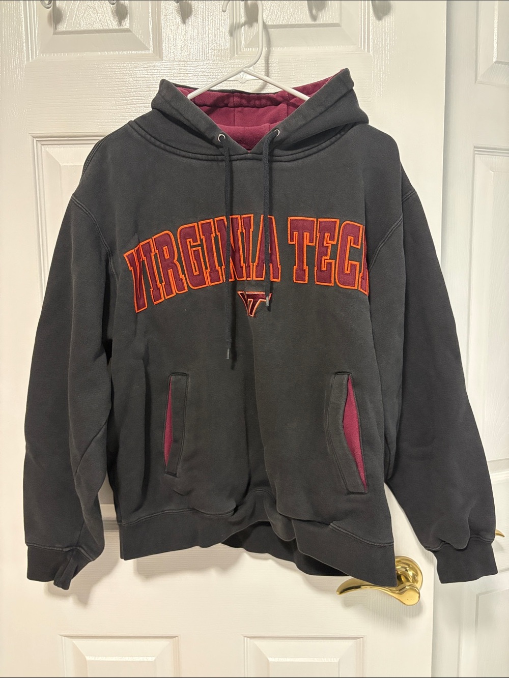 Champs Virginia Tech Charcoal Hoodie with Maroon Accents